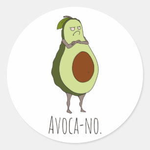 Avoca-no: Grumpy Avocado Classic Round Sticker