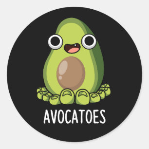 Avoca-toes Funny Avocado Puns Dark BG Classic Round Sticker
