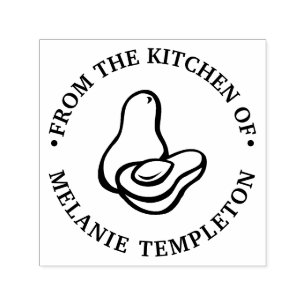 Avocado #2 “From the kitchen of” Name Monogram Self-inking Stamp