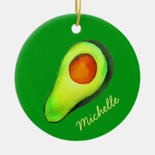Avocado addict cute avo green ceramic tree decoration