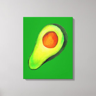 Avocado addict green cute art canvas print
