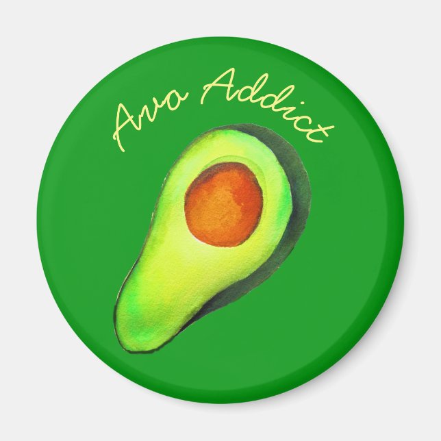 Avocado addict green cute art magnet (Front)