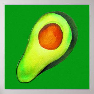 Avocado addict green cute art poster
