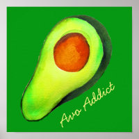 Avocado addict green cute art