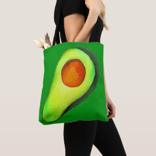 Avocado addict green cute art tote bag