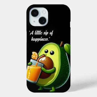 "Avocado Alegre: Refreshing your day"🥑🍊 iPhone 15 Case