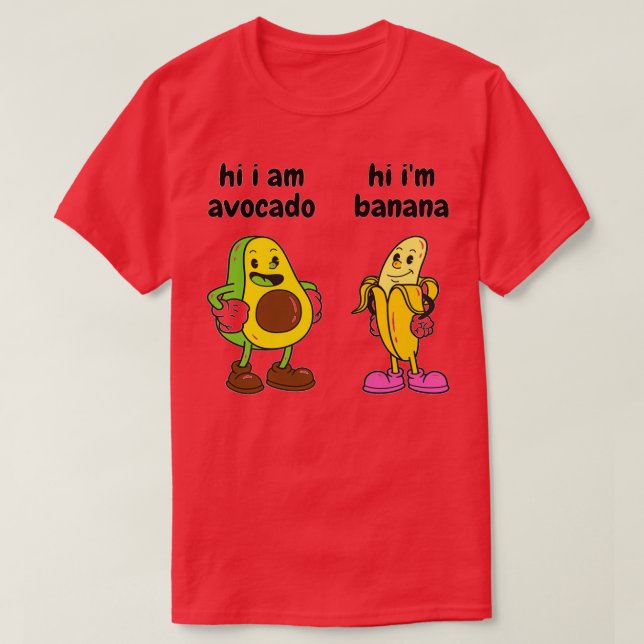 Avocado And Banana T-Shirt (Design Front)