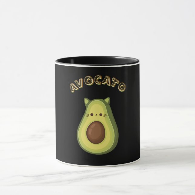 Avocado and Cat Lovers. AVOCATO Mug (Center)