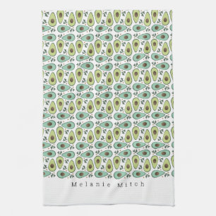Avocado and Cilantro Salad Pattern Tea Towel
