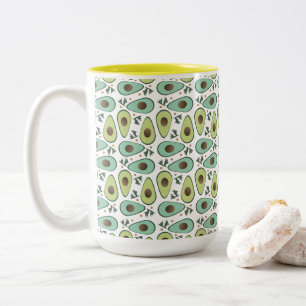 Avocado and Cilantro Salad Pattern Two-Tone Coffee Mug