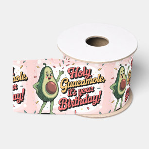 Avocado and "Holy Guacamole, it's your Birthday" Grosgrain Ribbon