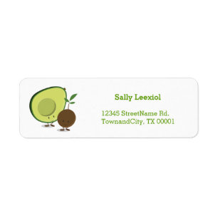 Avocado and Pit Food Return Address Label