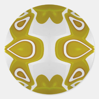 ~ Avocado and White Fractal ~ Classic Round Sticker