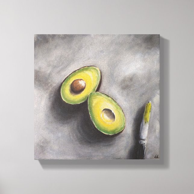 Avocado Art Modern Still Life Breakfast Helthy Fat Canvas Print (Front)