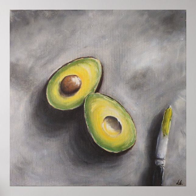 Avocado Art Modern Still Life Breakfast Helthy Fat Poster (Front)