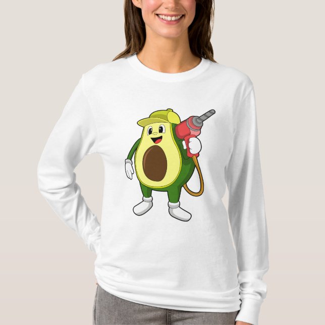 Avocado as Craftsman with Drill T-Shirt (Front)