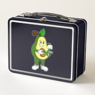 Avocado as Hairdresser with Razor Metal Lunch Box