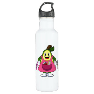 Avocado as Hairdresser with Scissors & Comb 710 Ml Water Bottle