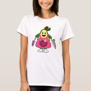 Avocado as Hairdresser with Scissors & Comb T-Shirt