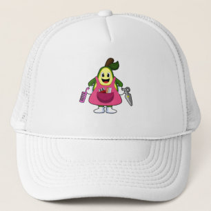 Avocado as Hairdresser with Scissors & Comb Trucker Hat