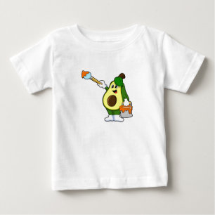 Avocado as Painter with Paint brush Baby T-Shirt