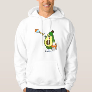 Avocado as Painter with Paint brush Hoodie