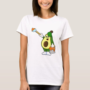 Avocado as Painter with Paint brush T-Shirt