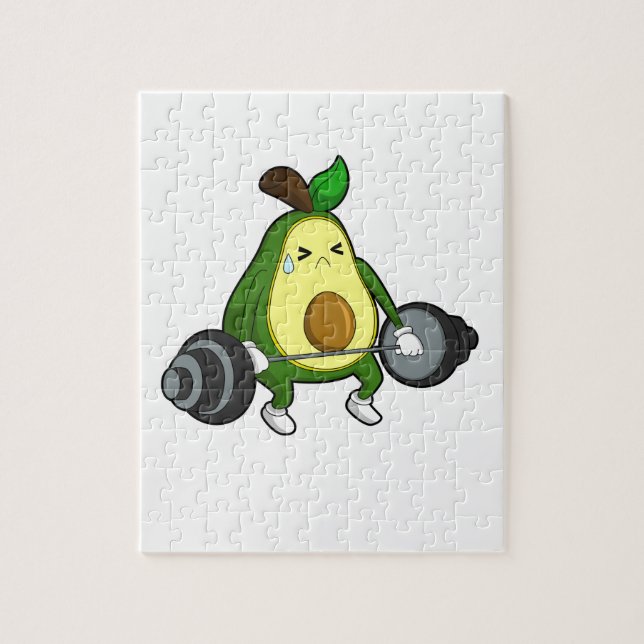 Avocado at Fitness with Barbell Jigsaw Puzzle (Vertical)