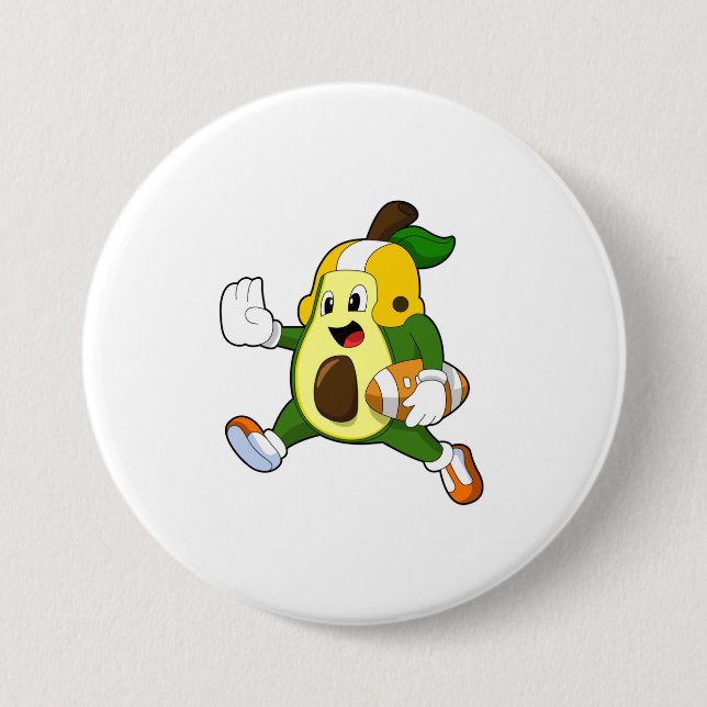 Avocado at Football Sports 7.5 Cm Round Badge (Front)