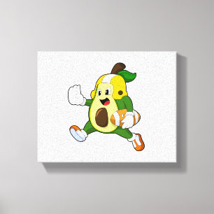 Avocado at Football Sports Canvas Print