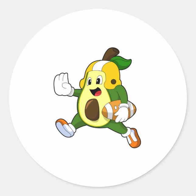 Avocado at Football Sports Classic Round Sticker (Front)