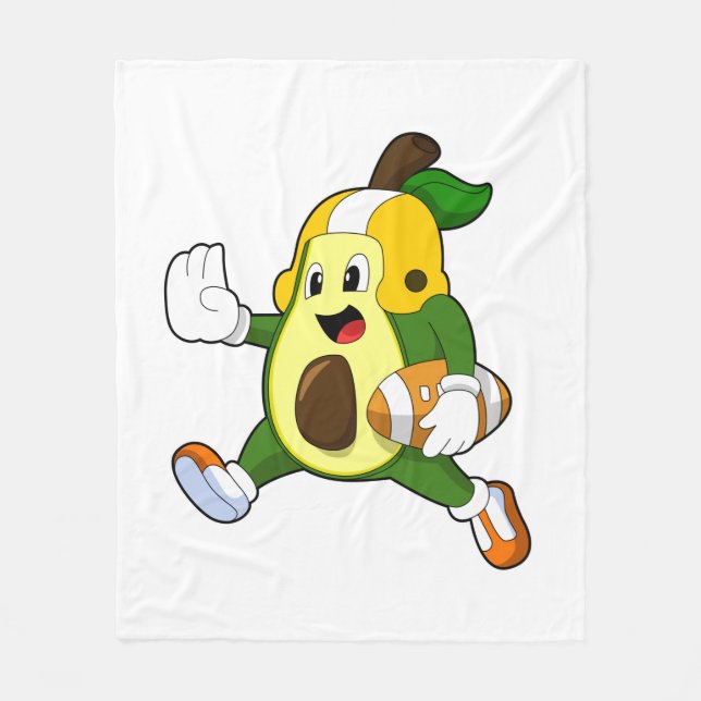 Avocado at Football Sports Fleece Blanket (Front)