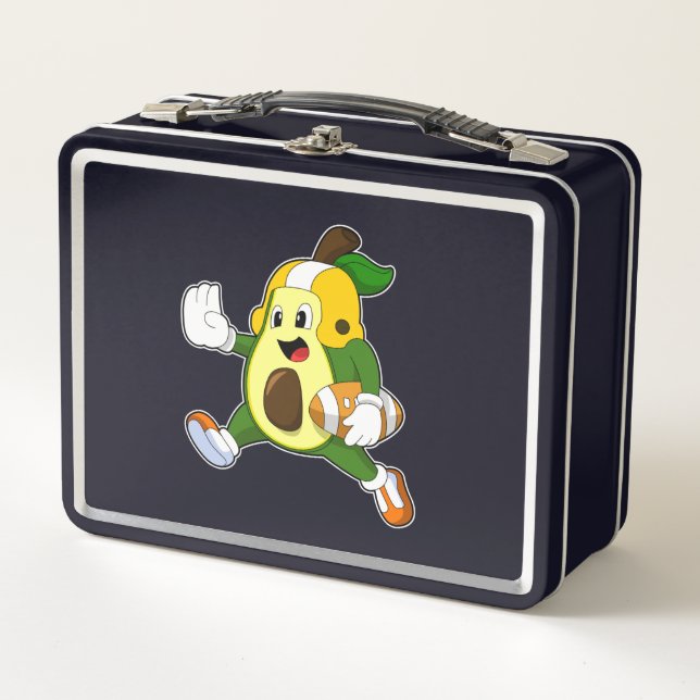 Avocado at Football Sports Metal Lunch Box (Front)