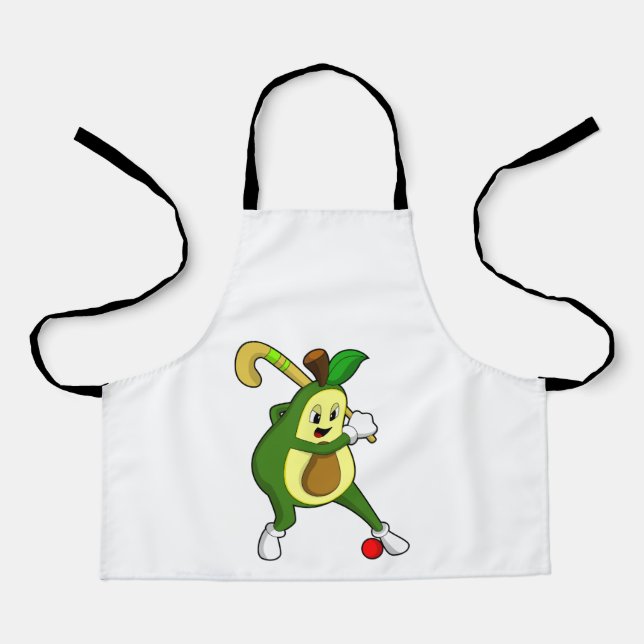 Avocado at Hockey with Hockey bat Apron (Front)