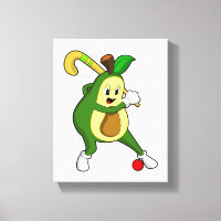 Avocado at Hockey with Hockey bat
