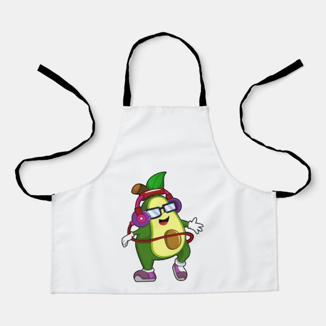 Avocado at Music with Headphone Apron (Front)