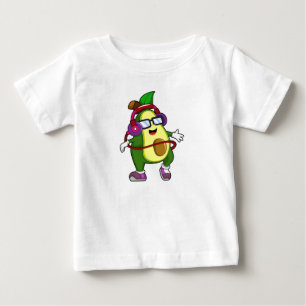 Avocado at Music with Headphone Baby T-Shirt
