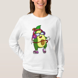 Avocado at Music with Headphone T-Shirt