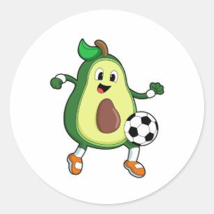 Avocado at Soccer Sports Classic Round Sticker