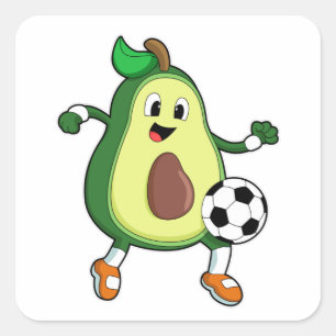 Avocado at Soccer Sports Square Sticker