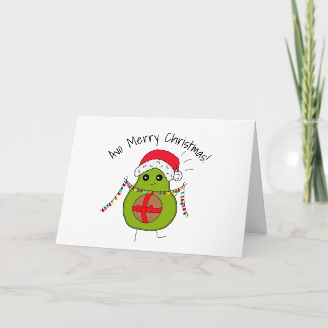 Avocado - Avo Merry Christmas Funny Cute Card (Front)