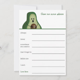 Avocado baby shower advice game  invitation
