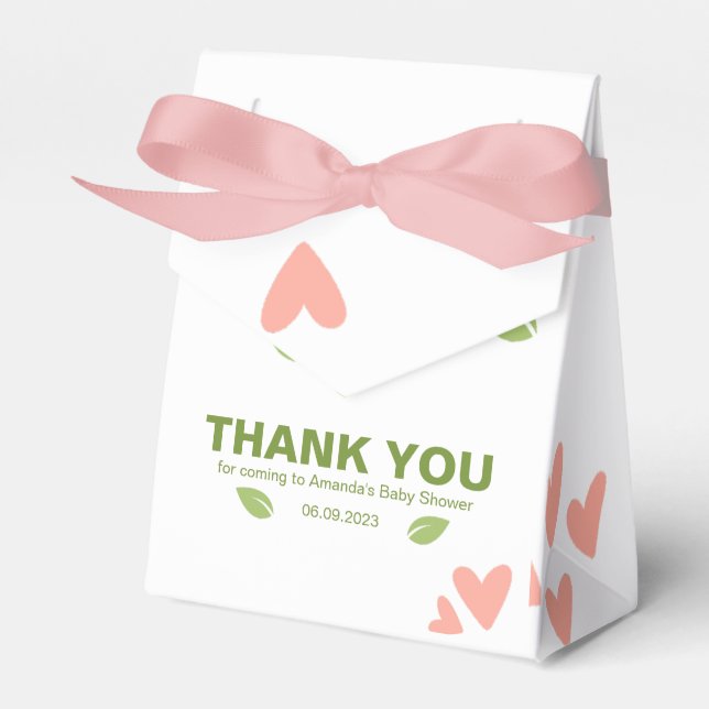 Avocado Baby Shower, Baby Girl Favour Box (Front Side)