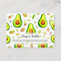 Avocado Baby Shower Diaper Raffle Card