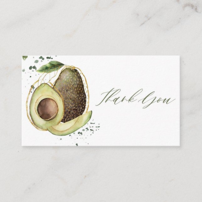 Avocado Baby Shower Thank You Card (Front)