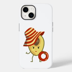 Avocado beach girl with sun hat and swim ring Case-Mate iPhone 14 case