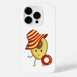 Avocado beach girl with sun hat and swim ring Case-Mate iPhone 14 pro case