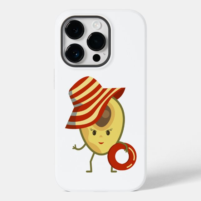 Avocado beach girl with sun hat and swim ring Case-Mate iPhone case (Back)