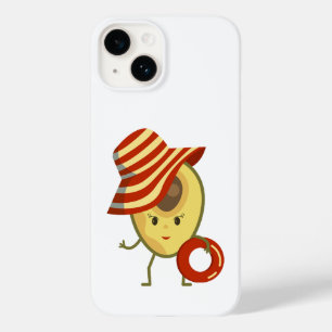 Avocado beach girl with sun hat and swim ring Case-Mate iPhone 14 case