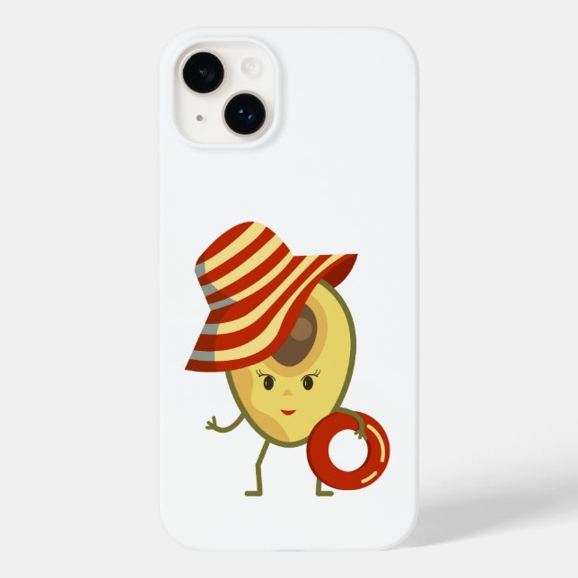 Avocado beach girl with sun hat and swim ring Case-Mate iPhone case (Back)